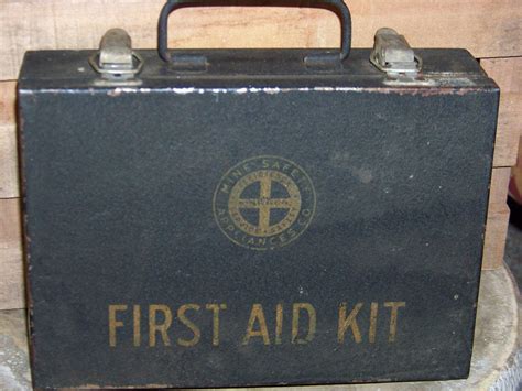 old metal first aid box|first aid box refill supplies.